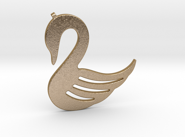 Swan Necklace-26 in Polished Gold Steel