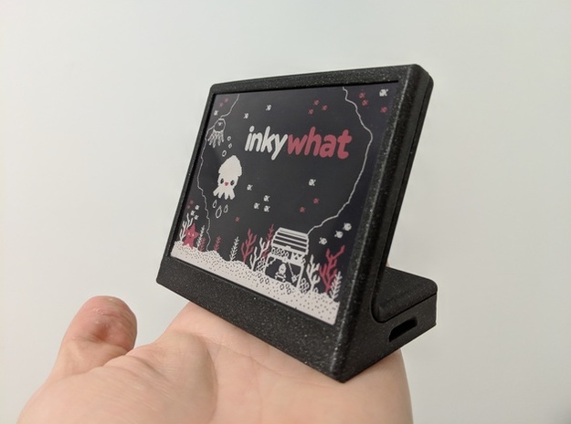 SlimCover for pimoroni inky wHAT and raspberry pi in Black Natural Versatile Plastic