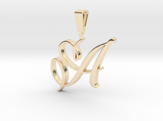 INITIAL PENDANT A in 14k Gold Plated Brass