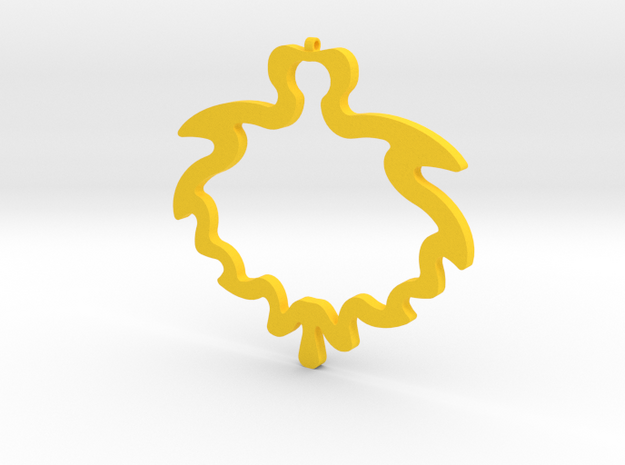Geometric Necklace-33 in Yellow Processed Versatile Plastic