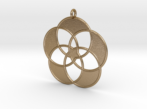 Hypatia Society Pendant in Polished Gold Steel