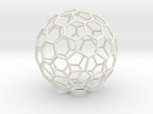 Goldberg polyhedron GP(2, 1) in White Natural Versatile Plastic: Large