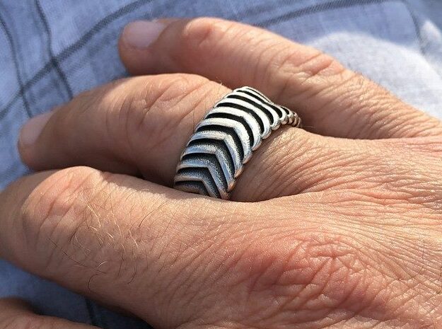 CARVER RING SIZE 11 in Antique Silver