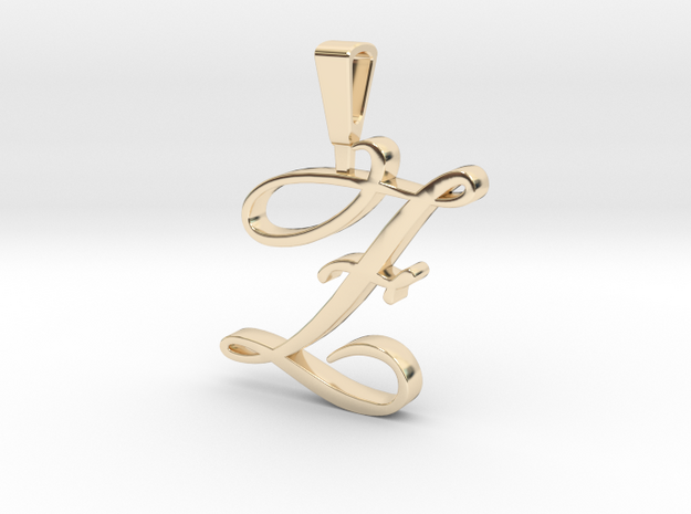 INITIAL PENDANT Z in 14k Gold Plated Brass