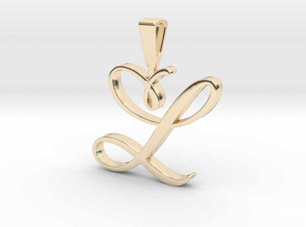 INITIAL PENDANT L in 14k Gold Plated Brass