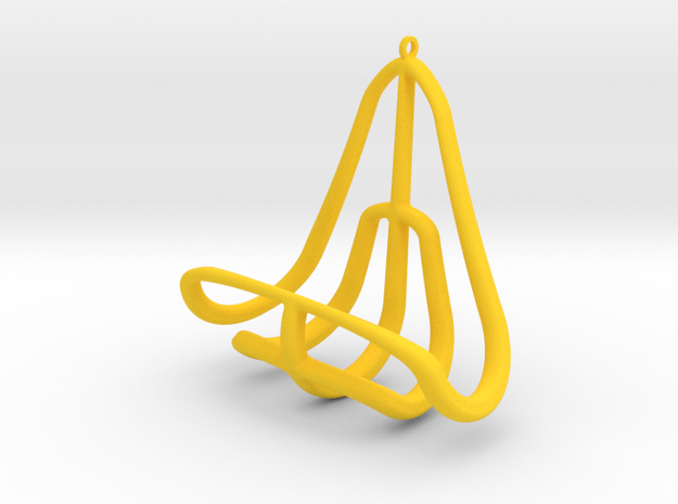 Geometric Necklace-41 in Yellow Processed Versatile Plastic