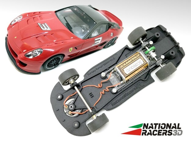 3D Chassis - Carrera Ferrari 599XX (Combo) in Black Natural Versatile Plastic