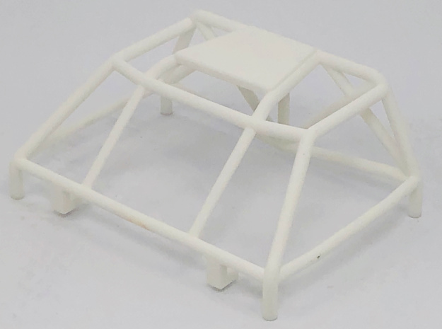 Bolt On Monster Truck Style Roll Cage in White Natural Versatile Plastic: 1:10