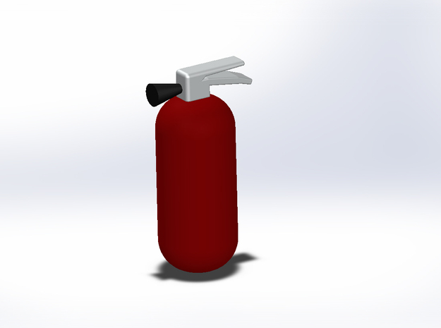 1:10th scale fire extinguisher in Red Processed Versatile Plastic