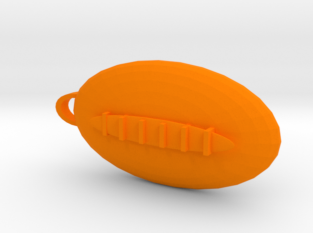 Football Keychain in Orange Processed Versatile Plastic