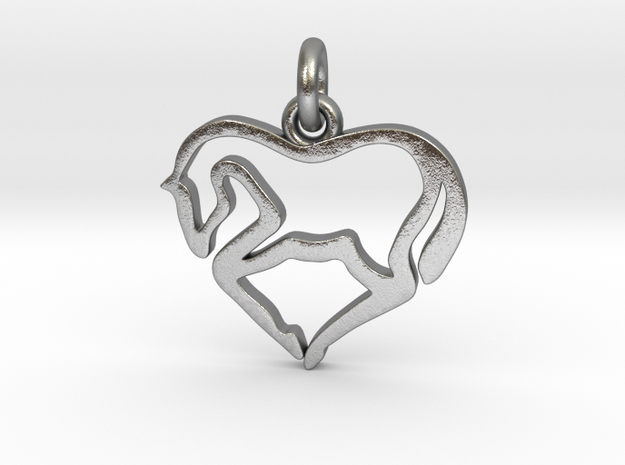 Horse Heart in Natural Silver (Interlocking Parts)