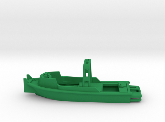 MKII Bridge Erection Boat (Waterline version) in Green Processed Versatile Plastic: 1:144