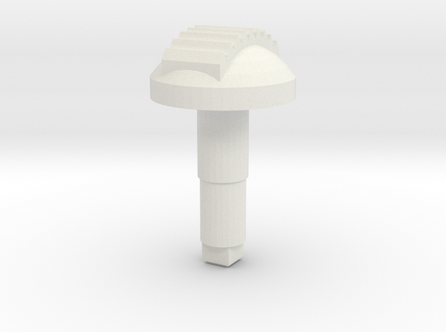 STEM_2WAY_DOME_7_TOOTH in White Natural Versatile Plastic