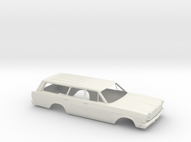 1/16 1966 Ford Station Wagon Shell in White Natural Versatile Plastic