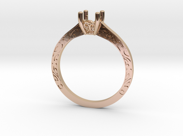 Filigree 1/2 ct Solitaire in 14k Rose Gold