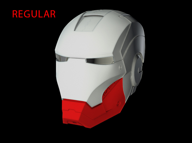 Iron Man Helmet Jaw (Regular) Part 3 of 3 in White Natural Versatile Plastic