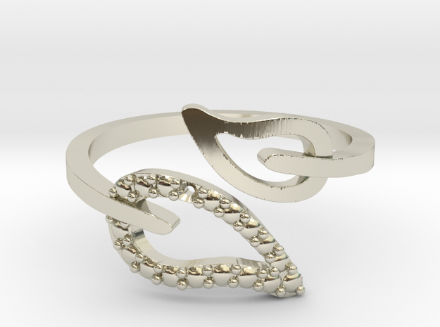 Adjustable Leaf Ring  in 14k White Gold