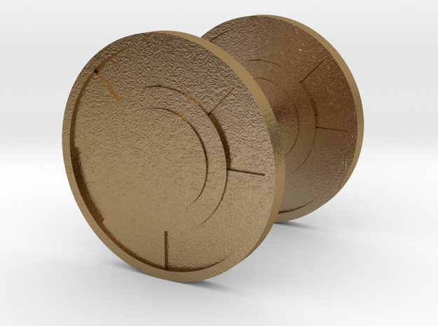 Round Cufflink in Polished Gold Steel