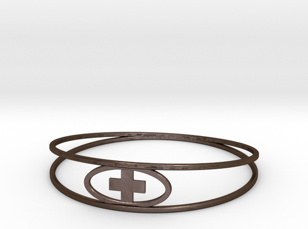 Round Plus Bracelet in Polished Bronze Steel