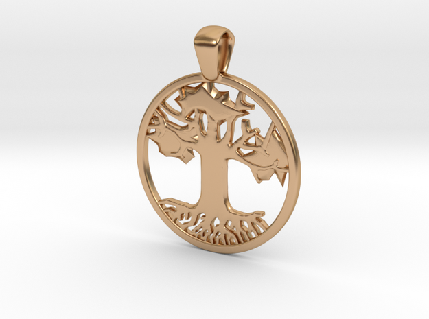Tree of Life/Hope Pendant (.08 inches Thick) in Polished Bronze