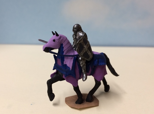 Knight Errant Horseback in Smooth Fine Detail Plastic: 1:64 - S