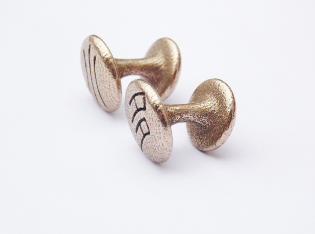 Xiao Zhuan Cufflinks in Polished Bronzed Silver Steel