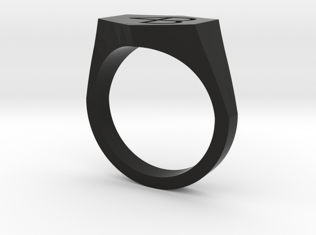 4B engraved ring-10US in Black Premium Versatile Plastic