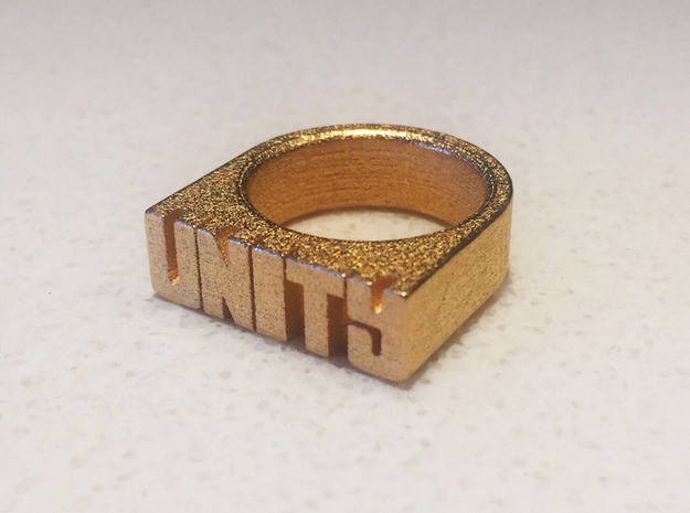 15.7mm Replica Rick James 'Unity' Ring in Polished Gold Steel