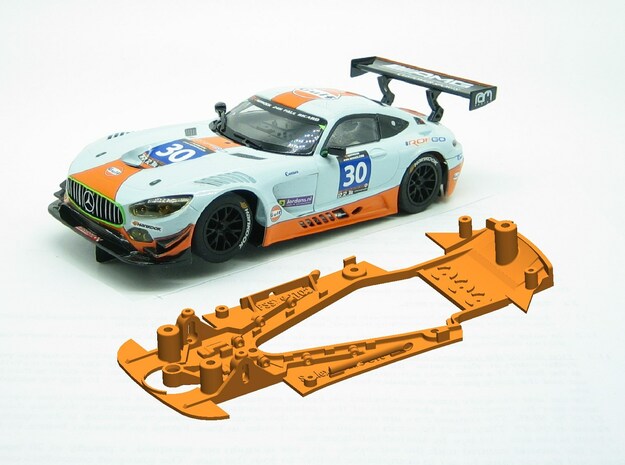PSSX00102 Chassis for Scalextric AM GT3 (NSR) in White Natural Versatile Plastic