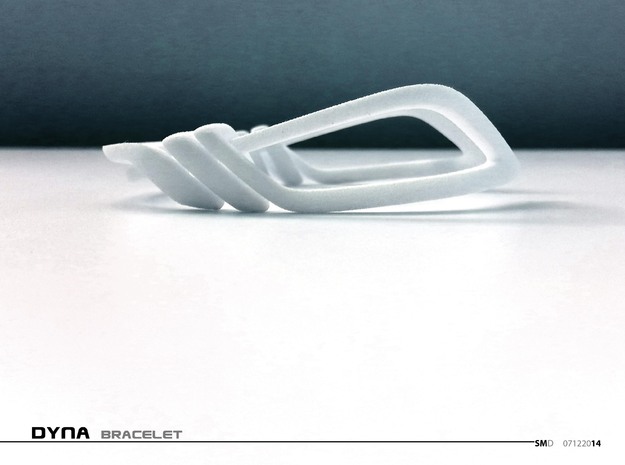 Dyna Bracelet  in White Processed Versatile Plastic