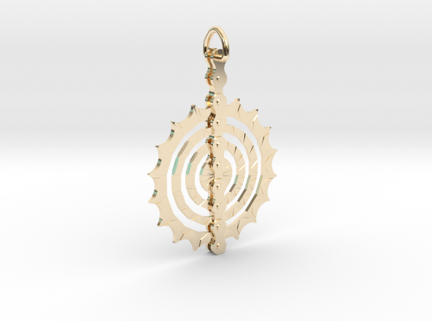 Bicycle_Chain_Sprocket_Pendant in 14K Yellow Gold