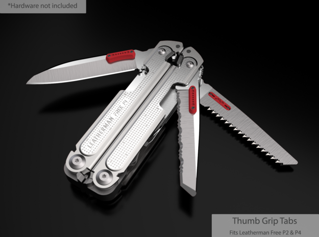 Thumb Tabs for Leatherman FREE P4 in Red Processed Versatile Plastic