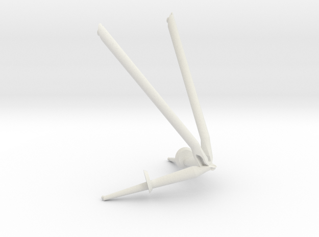 +Z,-Z & -Y Landing Gear Outrigger in White Natural Versatile Plastic