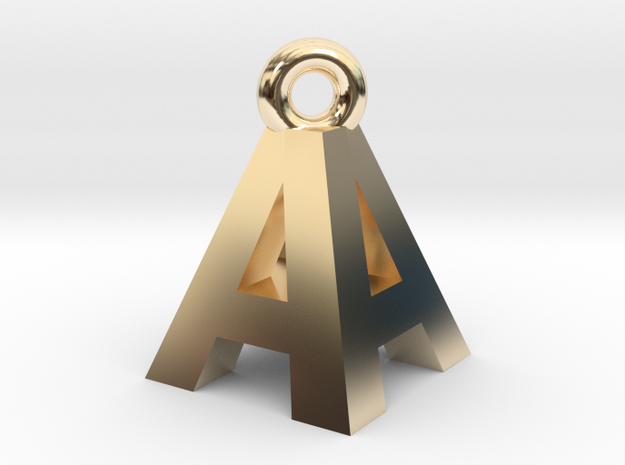 AA Pendant top in 14k Gold Plated Brass