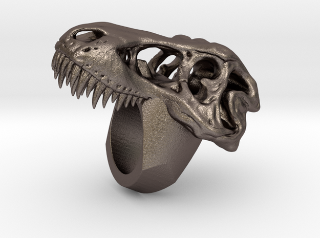 T-rex Ring in Polished Bronzed-Silver Steel