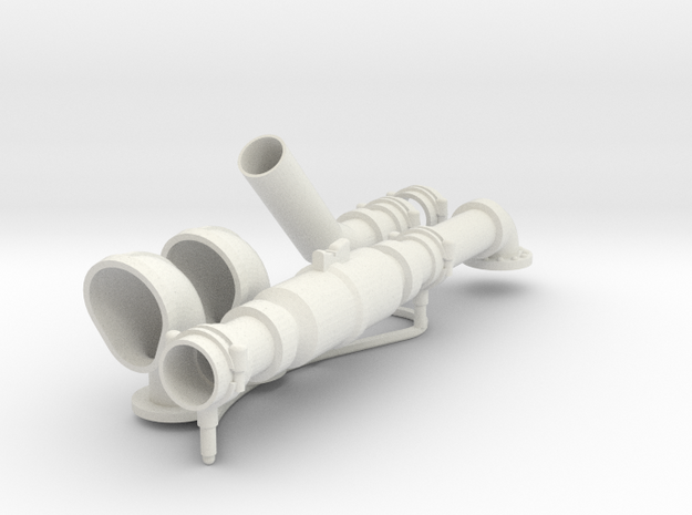 Long pipe and vents for G-5 Torpedo Boat model in  in White Natural Versatile Plastic