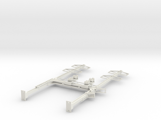 CATENARY PRR BEAM SIG 2 TRACK 2-2PHASE N SCALE  in White Natural Versatile Plastic
