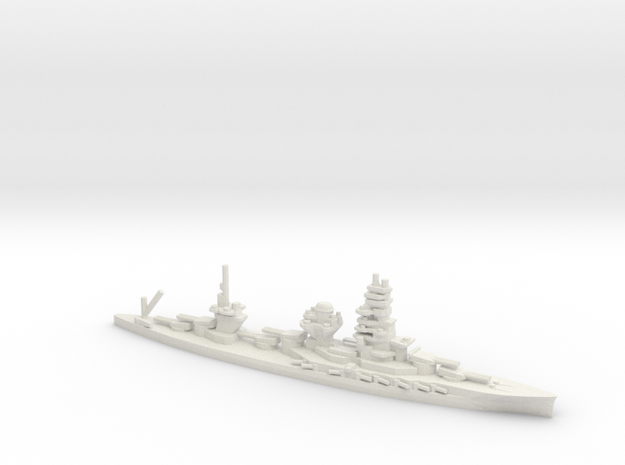 Japanese Ise-Class Battleship in White Natural Versatile Plastic: 1:1800
