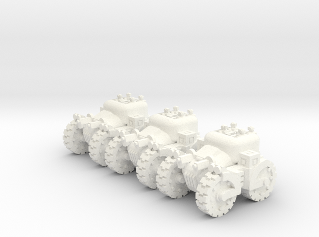 6mm - Assault Troop Tractor in White Processed Versatile Plastic
