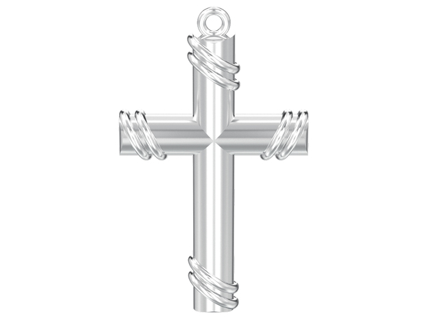 cross pendant in Polished Silver