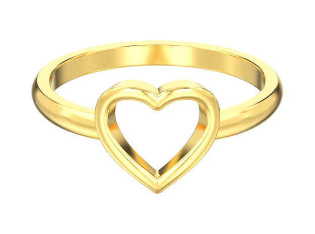 Simple open heart ring in 14K Yellow Gold