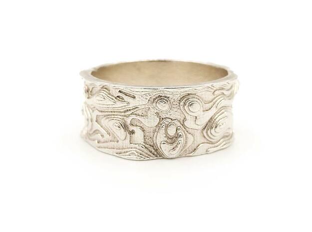 Guri Maya Ring - Guri Bori - Mayan Ring in Natural Silver: 8 / 56.75