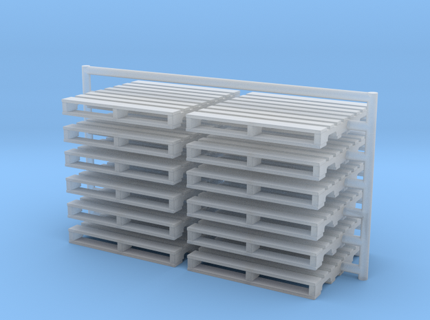 12 wood Pallets HO scale in Smooth Fine Detail Plastic
