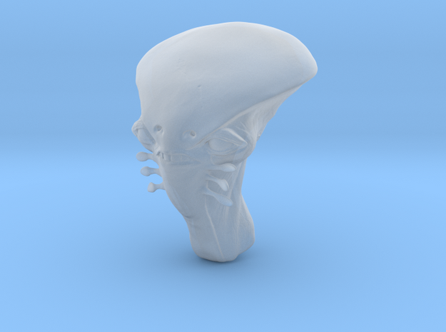 funky alien head in 1/6 scale in Smoothest Fine Detail Plastic