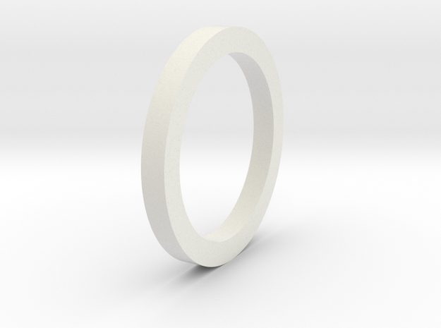 Square sectioned ring in White Natural Versatile Plastic