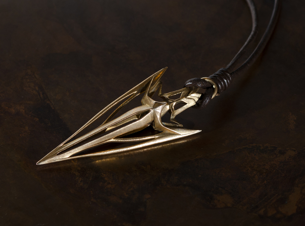 Arrowhead Pendant in Natural Bronze