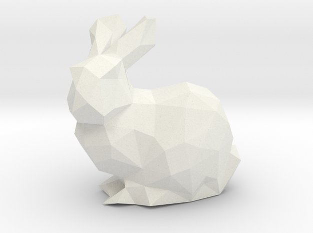 Low Poly Bunny Solid in White Natural Versatile Plastic