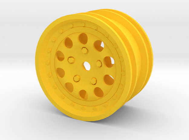 959-rim modified to fit M-Chassis size tires. in Yellow Processed Versatile Plastic