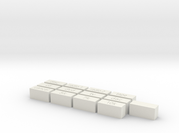 Quad 33 Buttons in White Natural Versatile Plastic