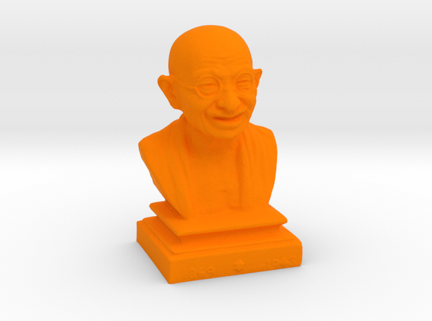 Gandhi miniature in Orange Processed Versatile Plastic: Medium